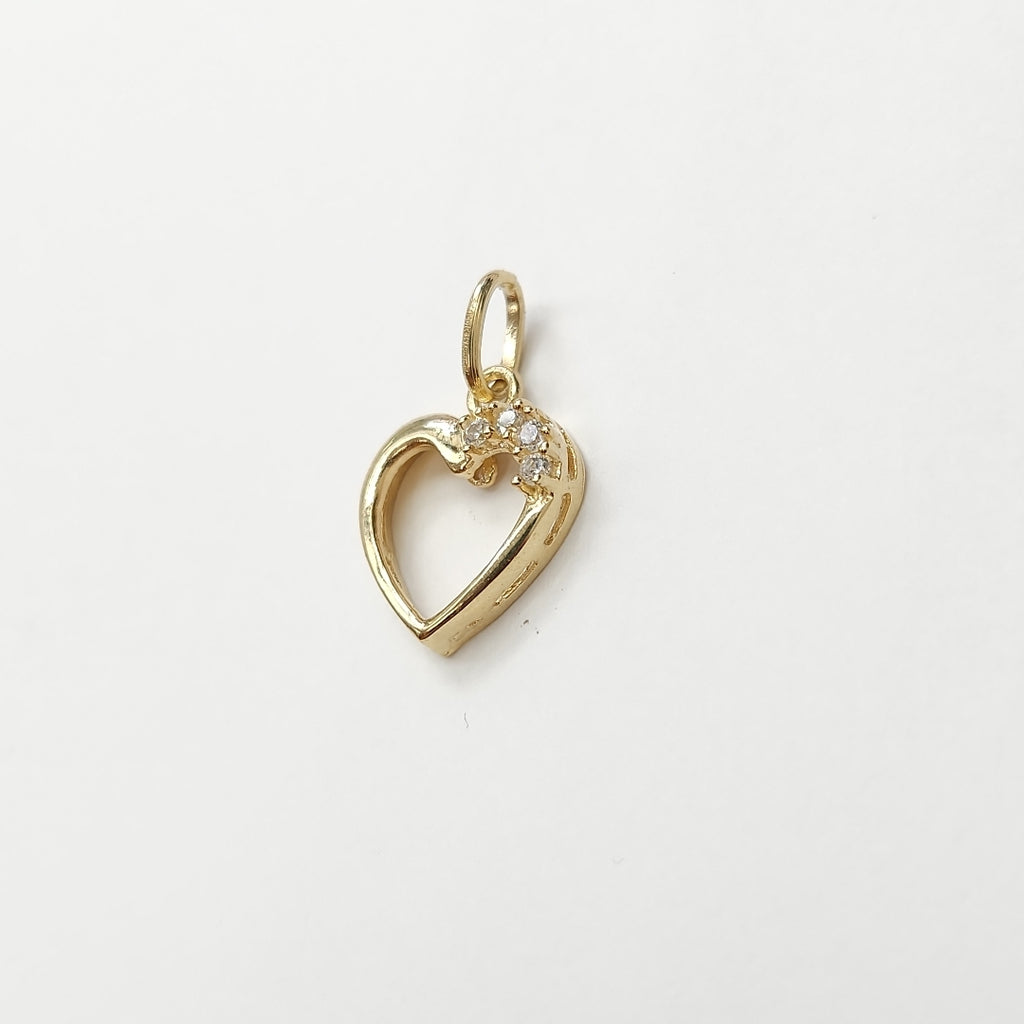 DIJE CORAZON CON CIRCONIAS 14K 1.4 GR (NUEVO)
