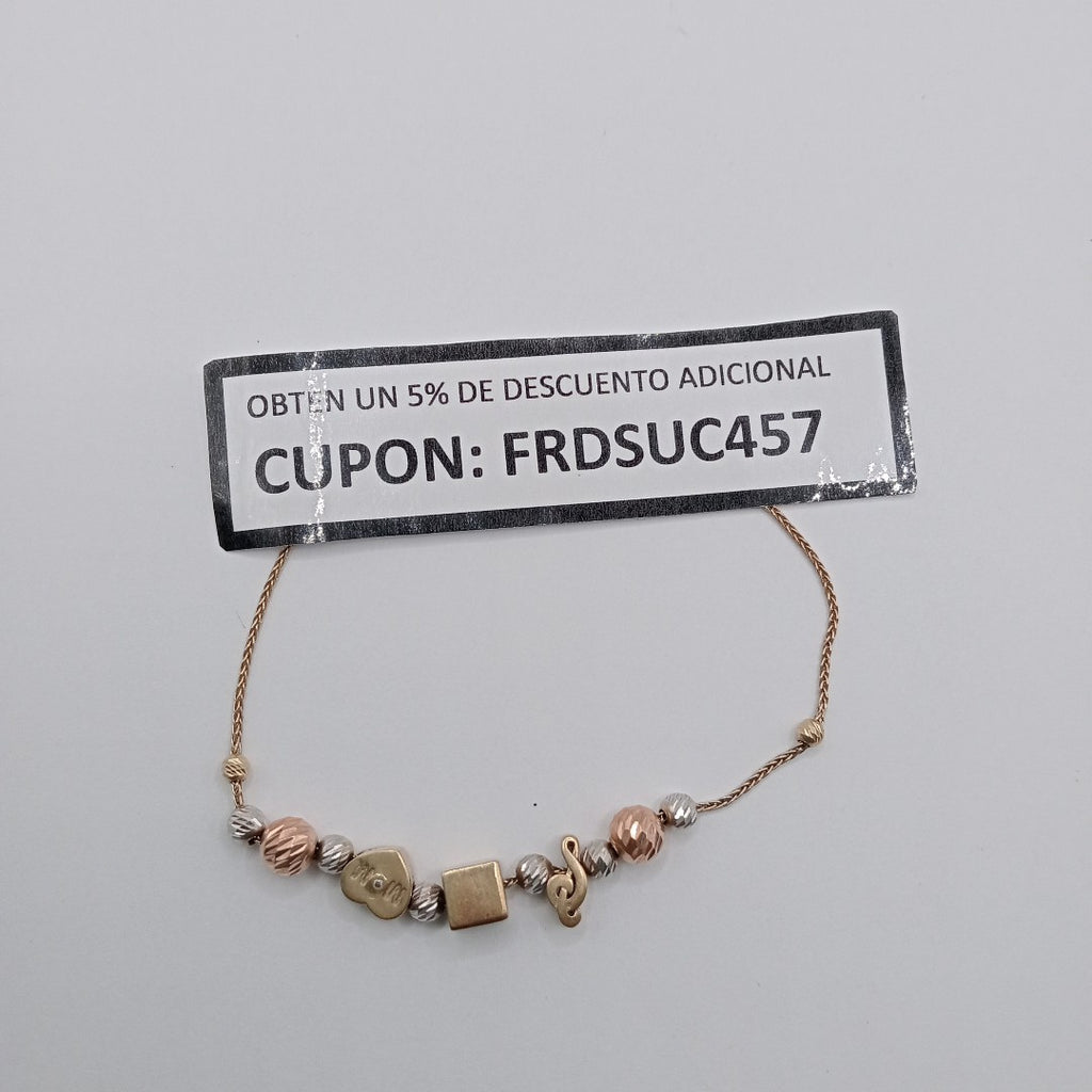 PULSERA ORO COMBINADO 10 K 4.3 GRMS (SEMINUEVO)