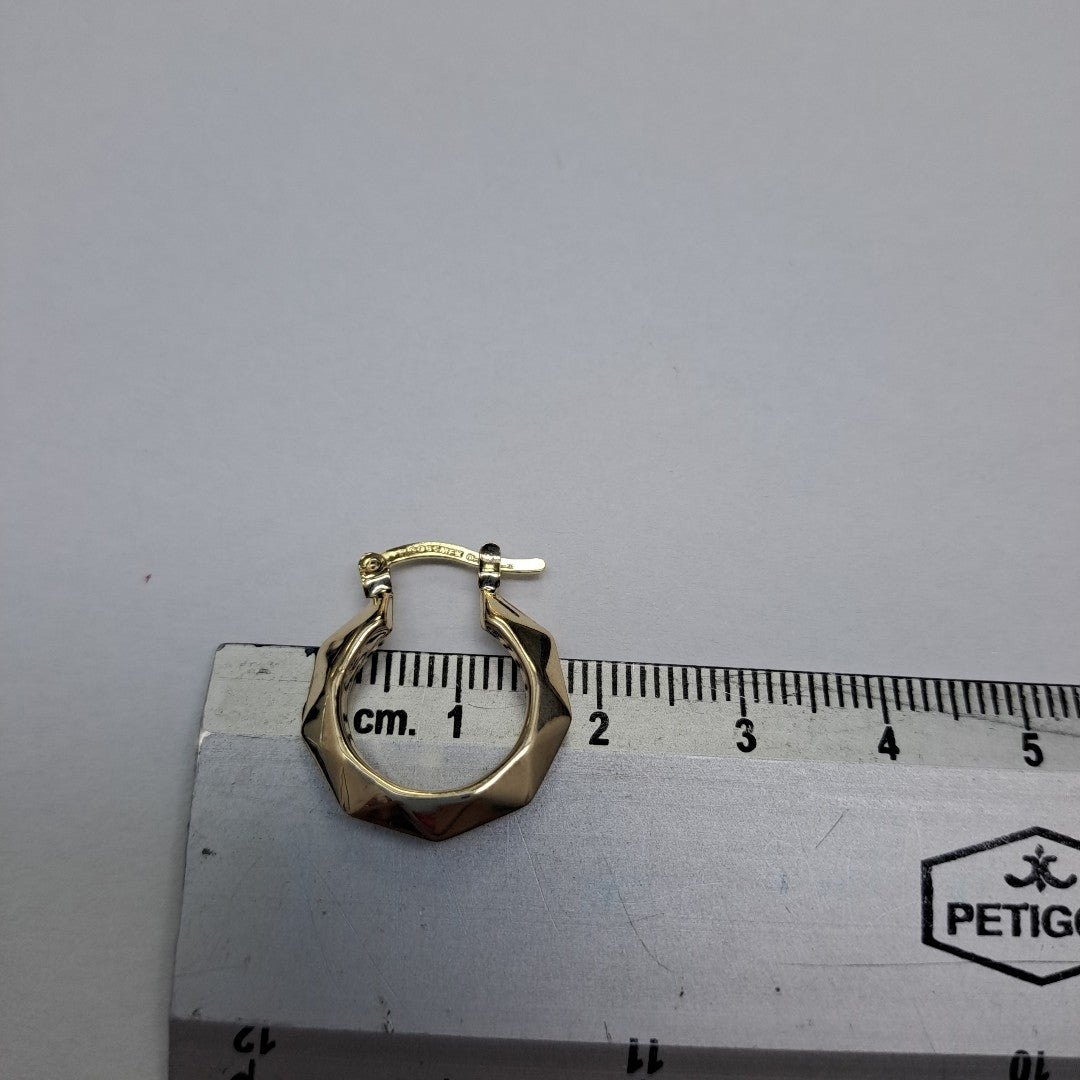 ARETES TEJIDO ARRACADAS FACETADAS 14K 1.7 GR (NUEVO)