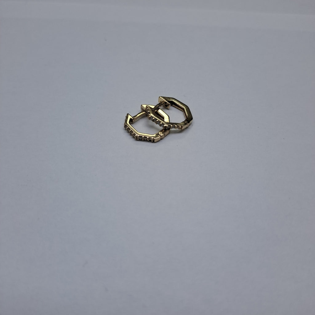 ARETES HUGIES C CIRCONIAS 14K 1.4 GR (NUEVO)