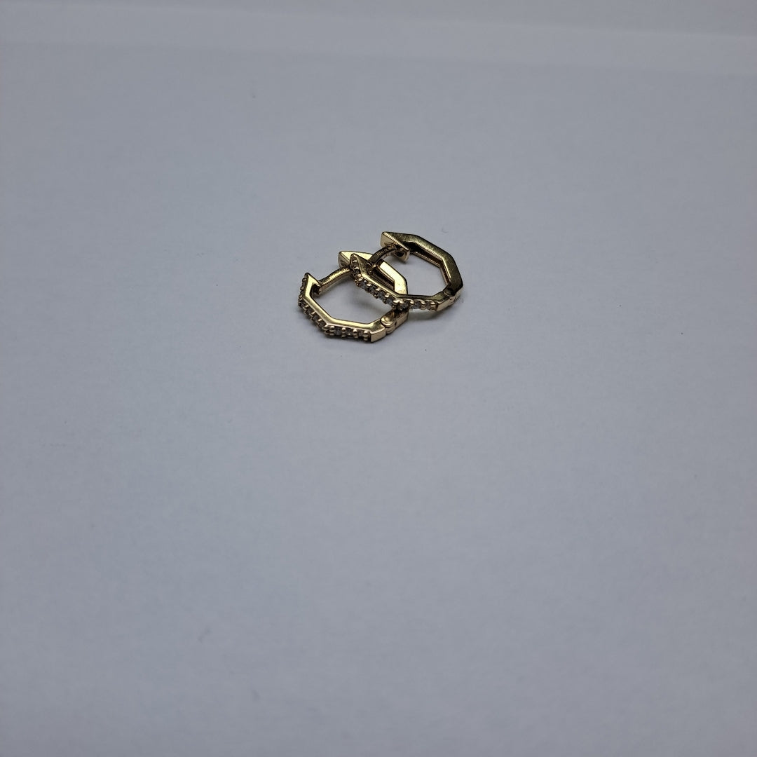 ARETES HUGIES C CIRCONIAS 14K 1.4 GR (NUEVO)