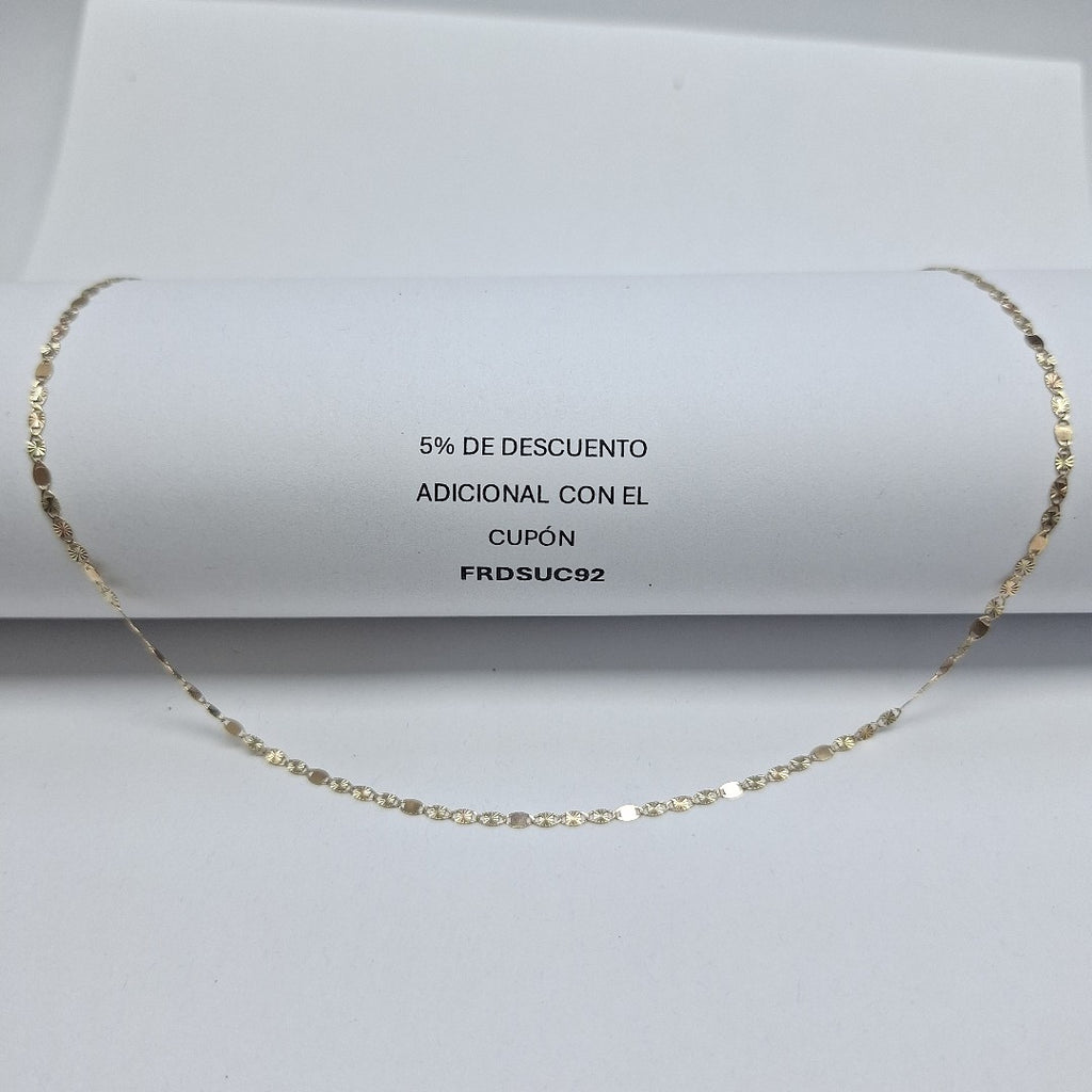 CADENAS TEJIDO GUCHI ORO 10K 40 A 45 CM 1.4 GR (NUEVO)