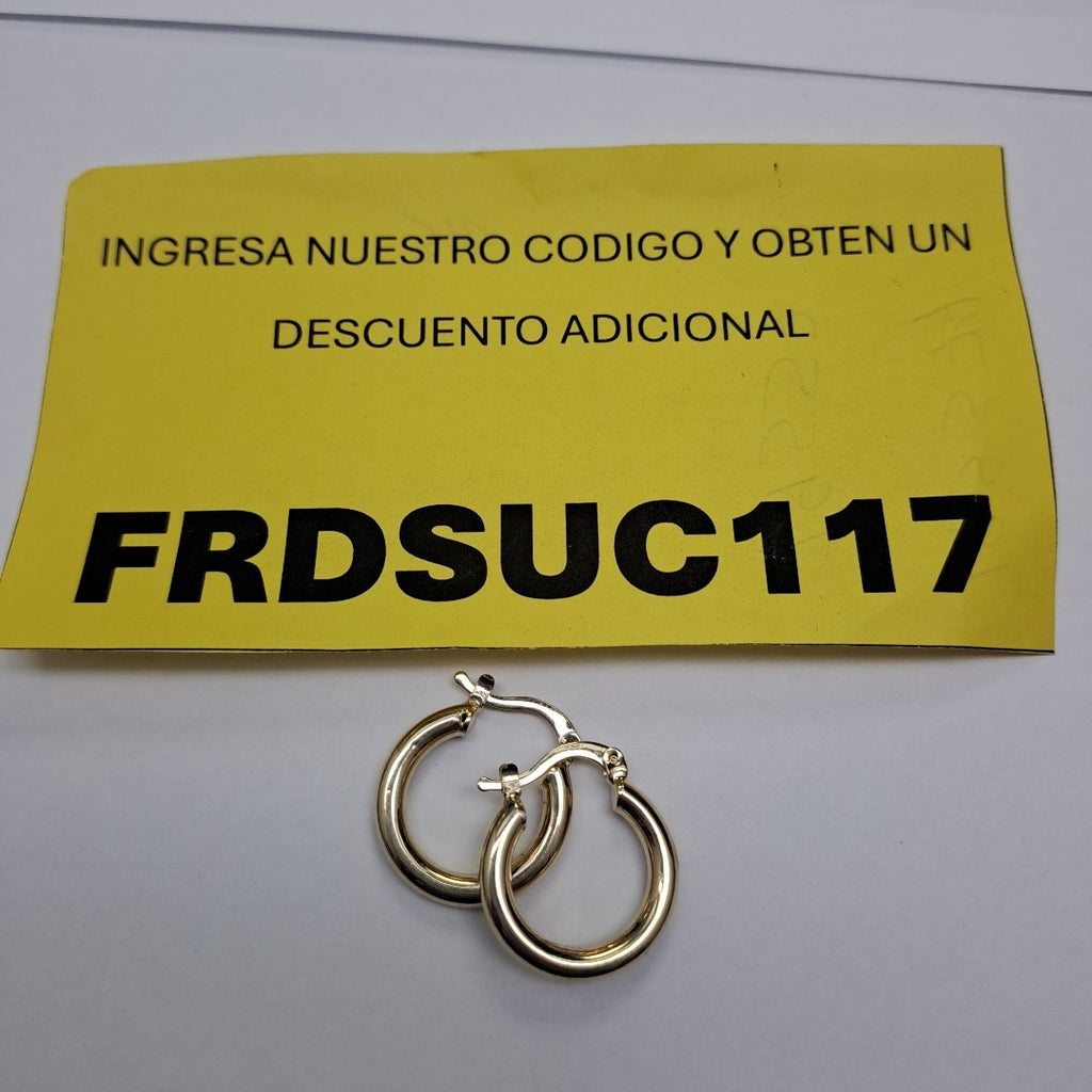 ARETES TEJIDO ARRACADAS LISAS 14K 1.6 GR (NUEVO)