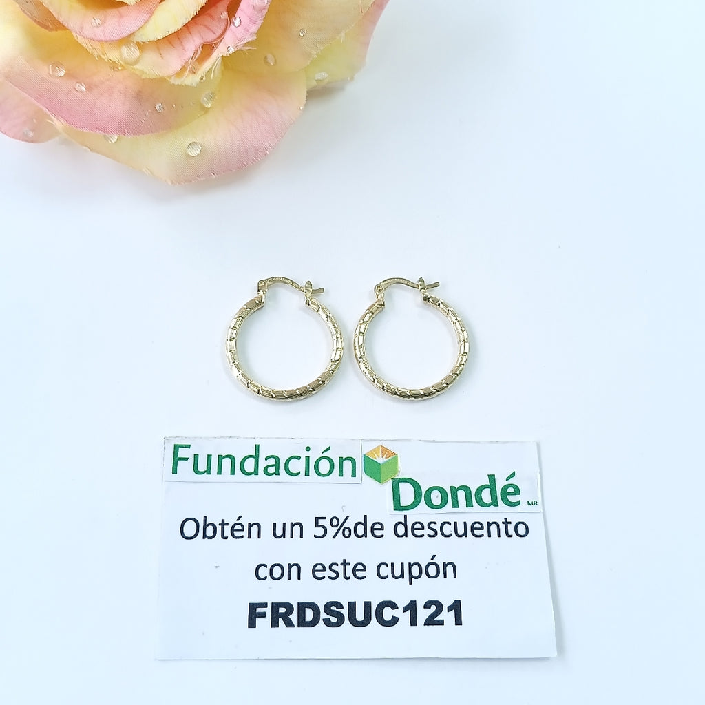 ARETES ARRACADAS LABRADAS 14K 3.2 GR (NUEVO)