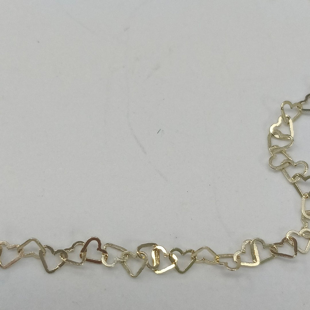 CADENAS TEJIDO CORAZONES ORO 10K 55 CM 1.6 GR (NUEVO)