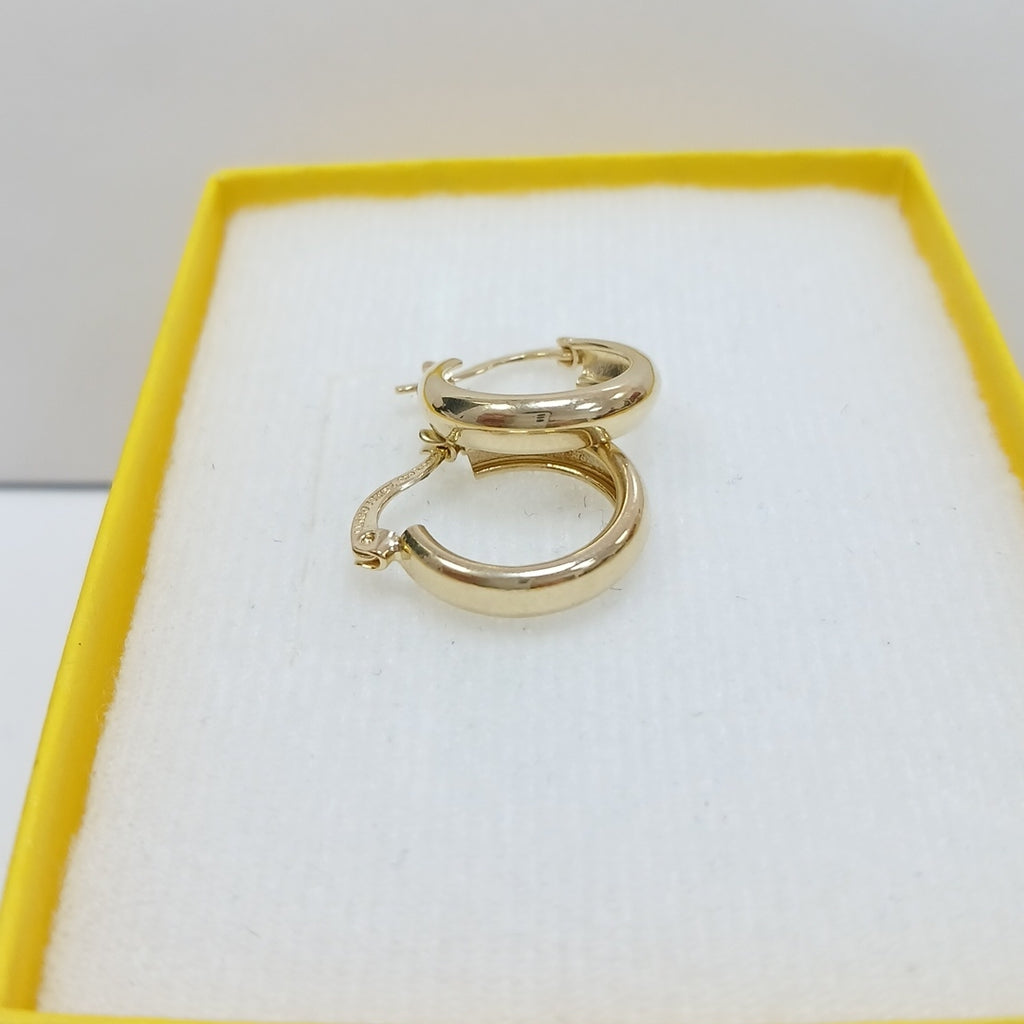 ARETES TEJIDO ARRACADAS LISAS 14K 2.2 GR (NUEVO)