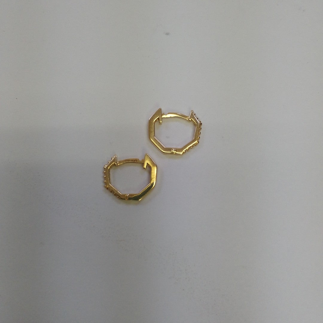 ARETES HUGIES C CIRCONIAS 14K 1.5 GR (NUEVO)