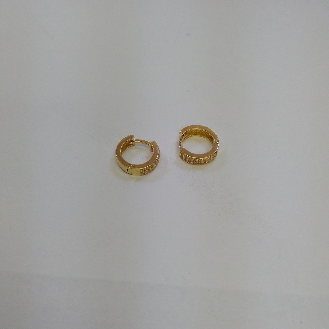 ARETES HUGGIES C CIRCONIAS 14K 2.2 GR (NUEVO)