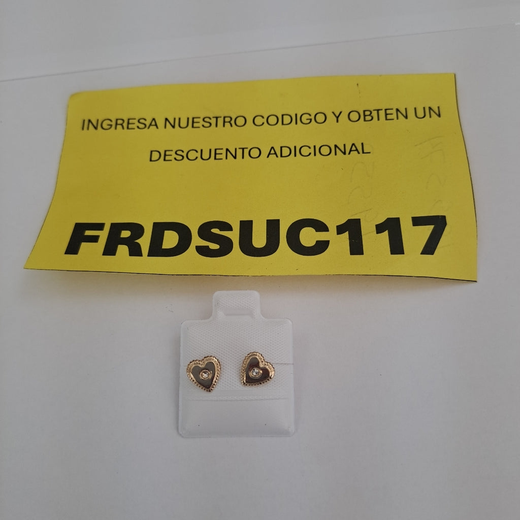 BROQUELES BROQUEL FIG CORAZON C CIRCONIA 14K 0.2614 GR (NUEVO)
