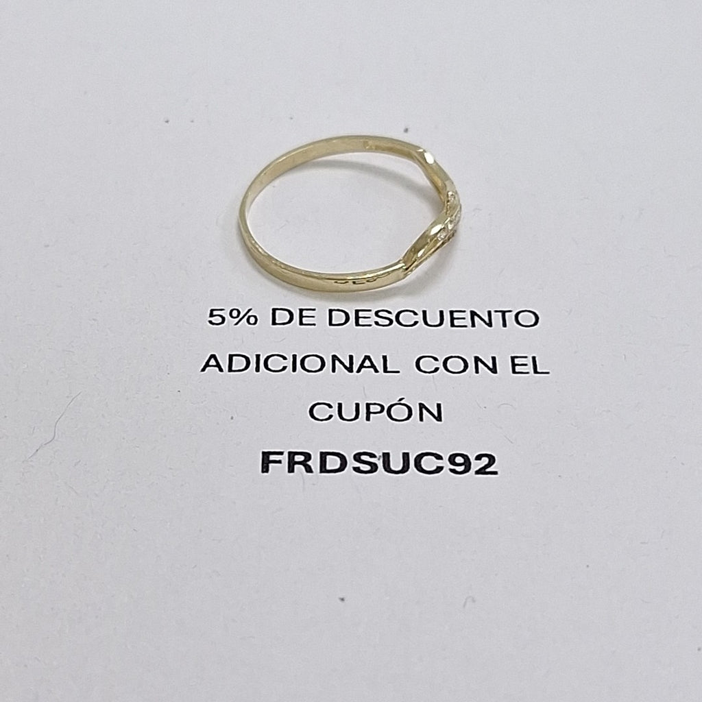 ANILLOS CON CIRCONIAS 14K TALLA 7 0.9 GR (NUEVO)