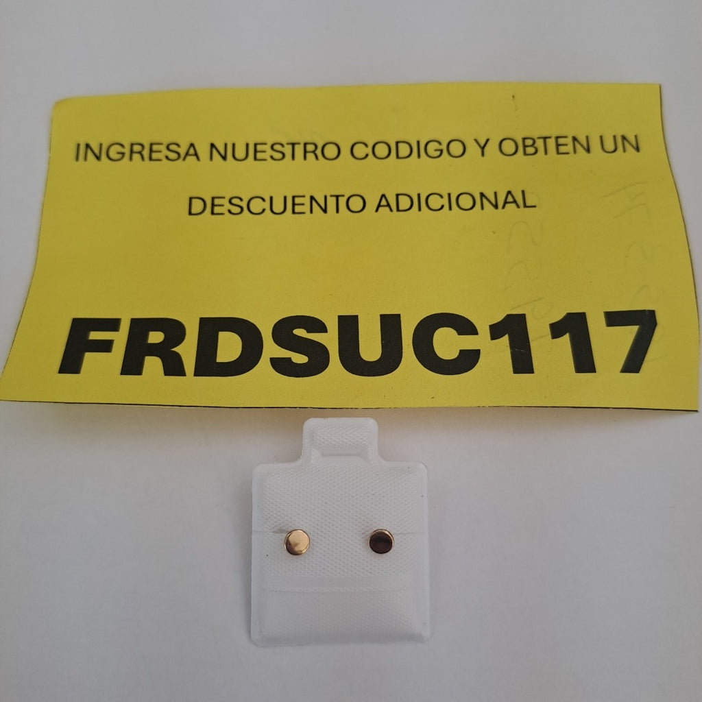 BROQUELES BROQUEL FIG TAPON REDONDO 14K 0.1408 GR (NUEVO)