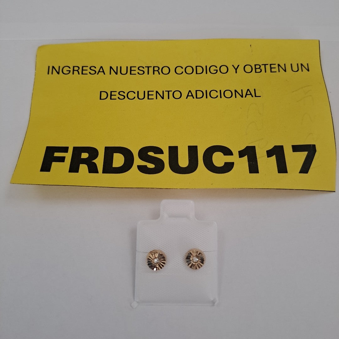 BROQUELES BROQUEL FIG BOTON C CIRCONIA 14K 0.2916 GR (NUEVO)