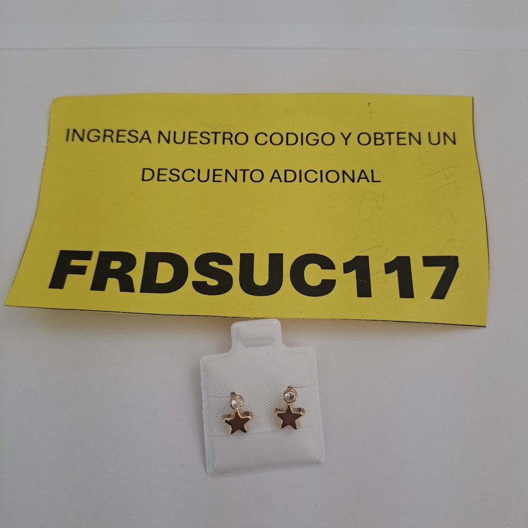 BROQUELES BROQUEL FIG ESTRELLA C CIRCONIA 14K 0.2603 GR (NUEVO)