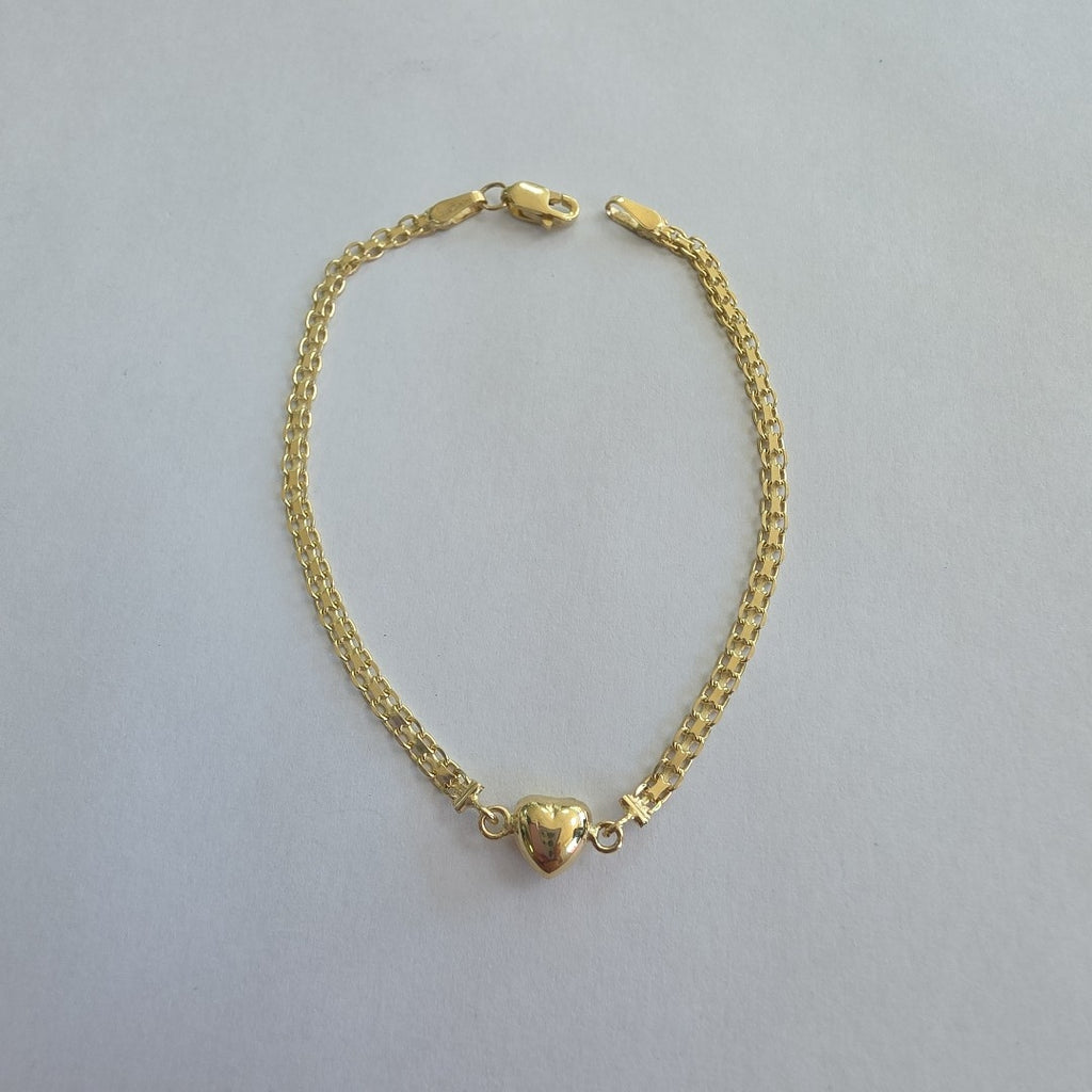 PULSERA ESPECIAL C CORAZON 14K 18 CM 2.7 GR (NUEVO)