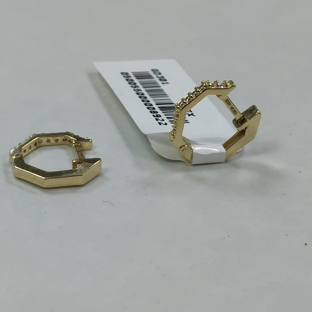 ARETES HUGGIES C CIRCONIAS 14K 1.8 GR (NUEVO)