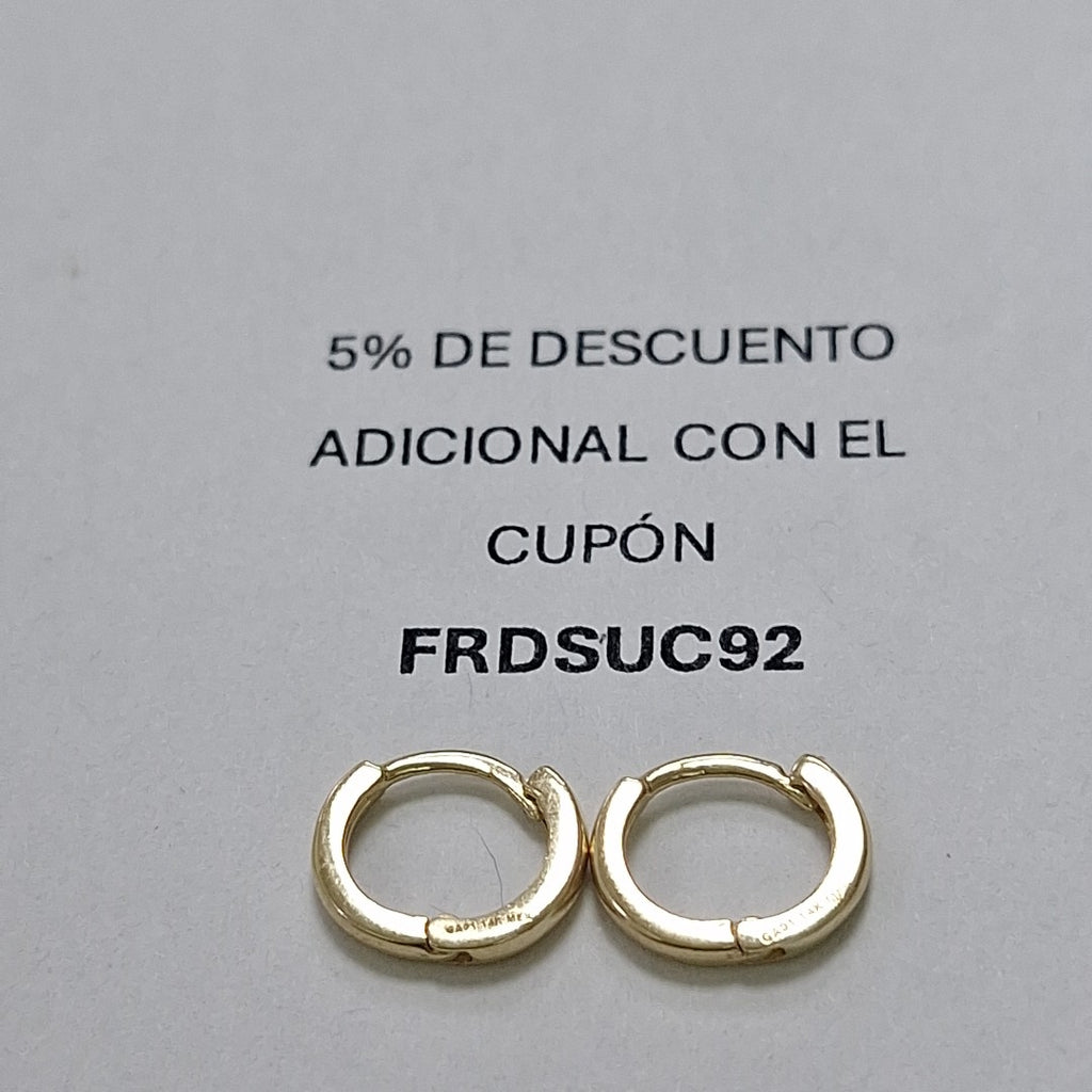 ARETES HUGGIE 14K 1.4 GR (NUEVO)