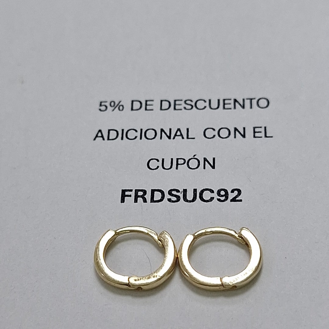 ARETES HUGGIE 14K 1.4 GR (NUEVO)