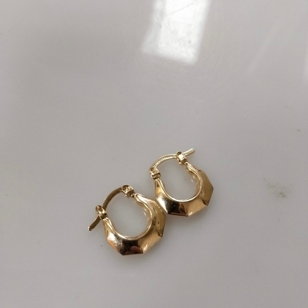 ARETES TEJIDO ARRACADA FACETADA 14K 1.3 GR (NUEVO)