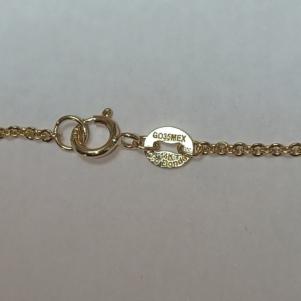 CADENA TEJIDO GARGANTILLA ESPECIAL C FLORES 14K 45 CM 3 GR (NUEVO)