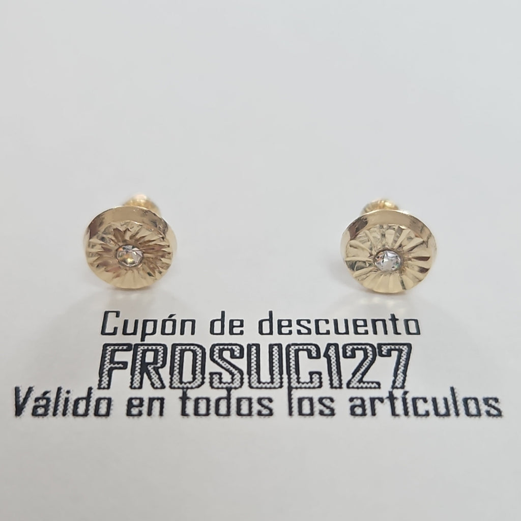 BROQUELES BROQUEL FIG BOTON C CIRCONIA 14K 0.2916 GR (NUEVO)