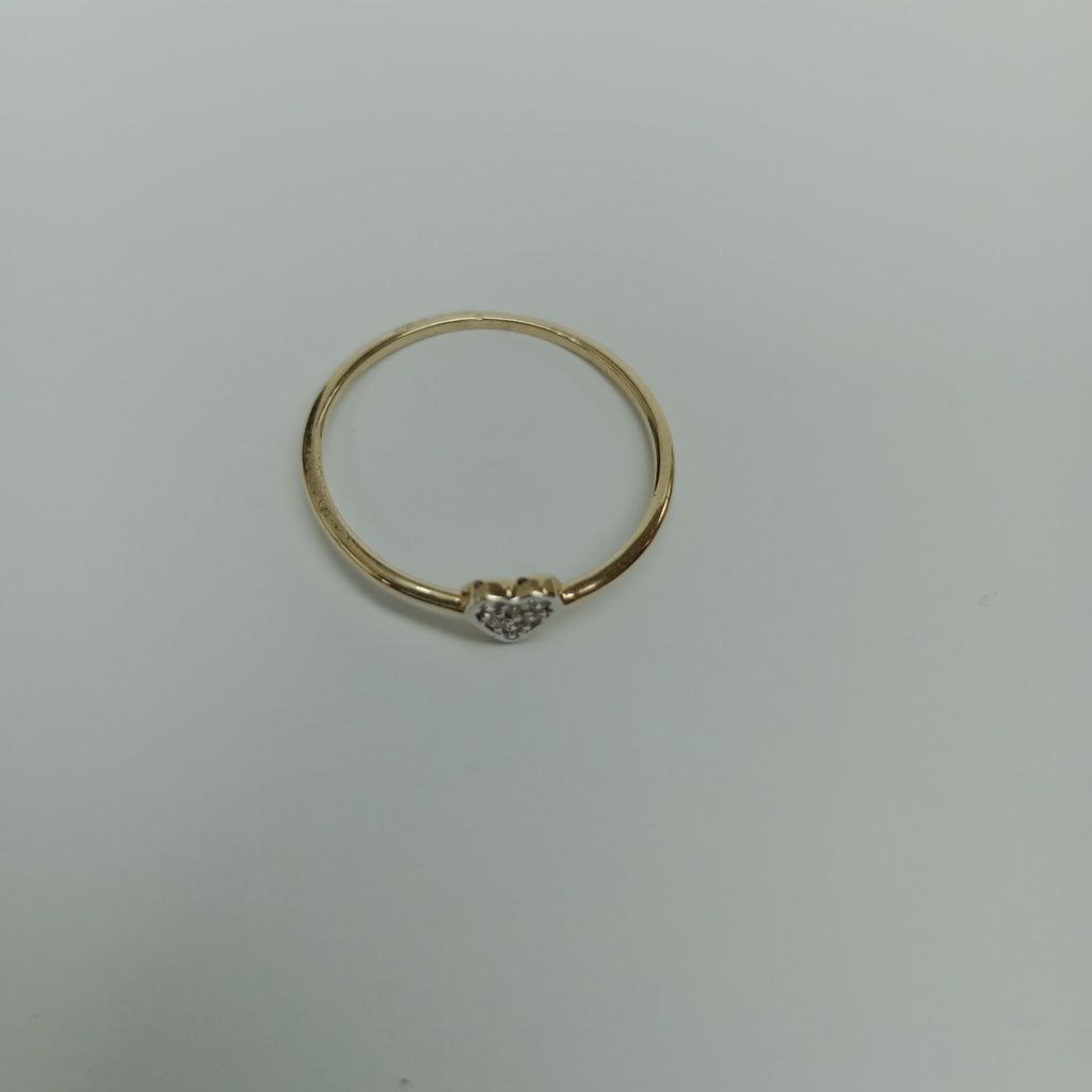 ANILLO ANILLITO CORAZON C CIRCONIA 14K 8 TALLA 0.9 GR (NUEVO)