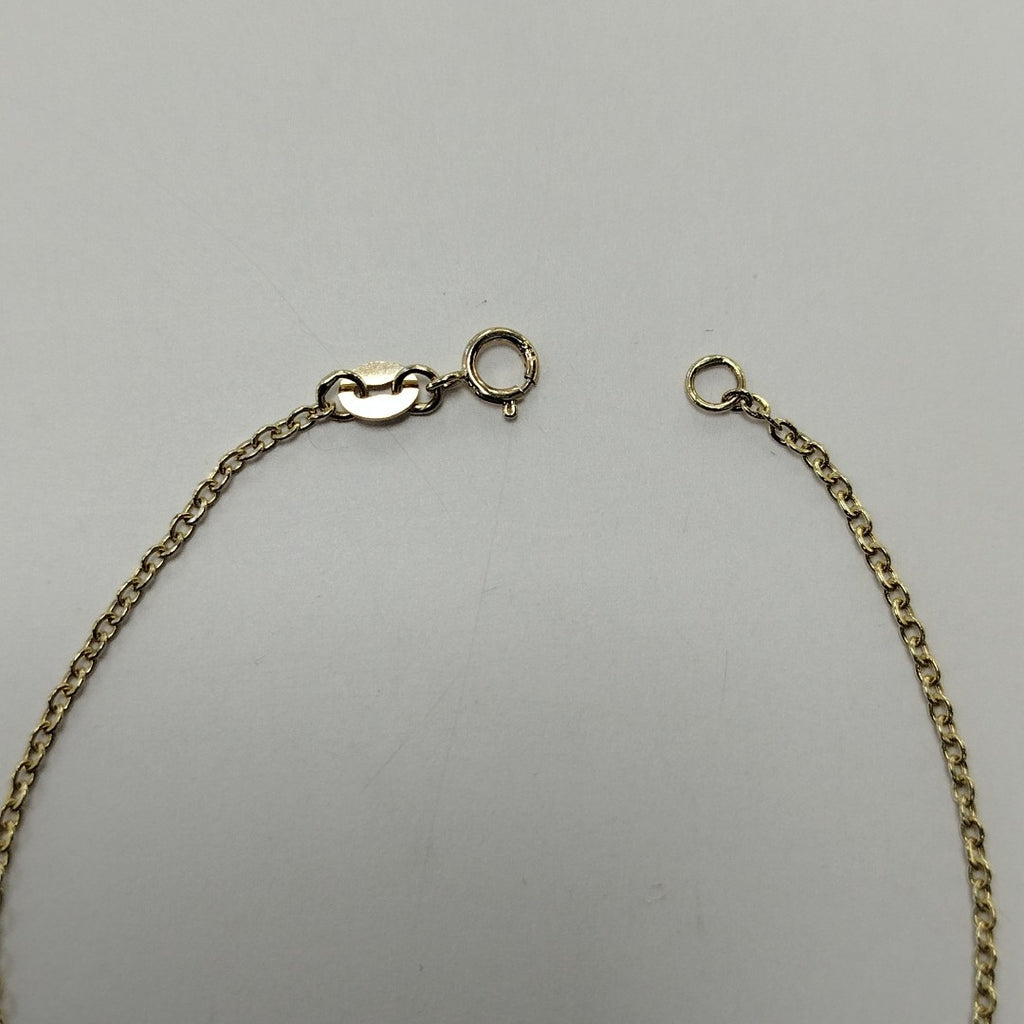 PULSERA TEJIDO ESPECIAL CON FIGURA CORAZON CON ESMALTE AZUL 14K 18 CM 2 GR (NUEVO)