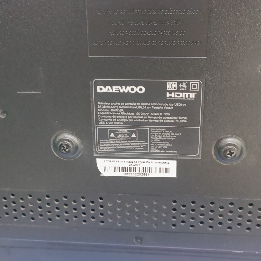 PANTALLA DAEWOO DAW32R 32" LED HD (SEMINUEVO)