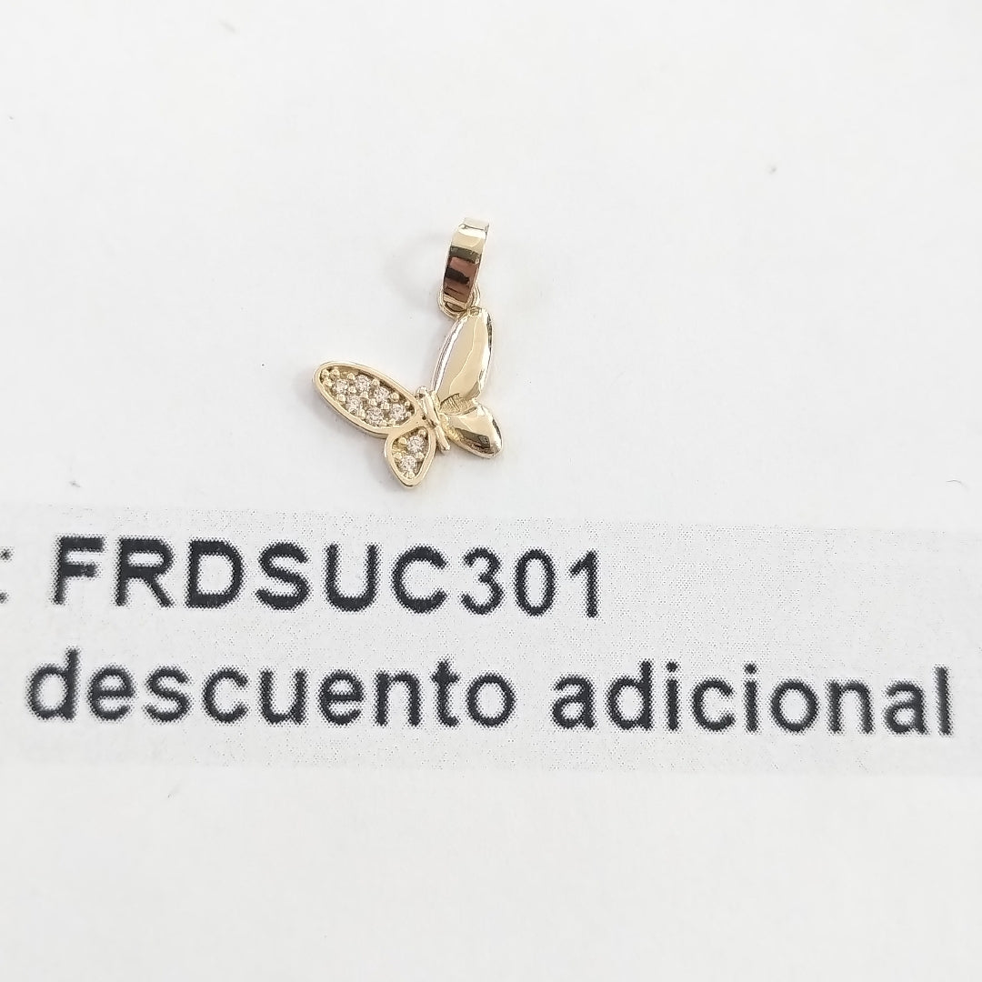 DIJE MARIPOSA CON CIRCONIAS 10K 1 GR (NUEVO)