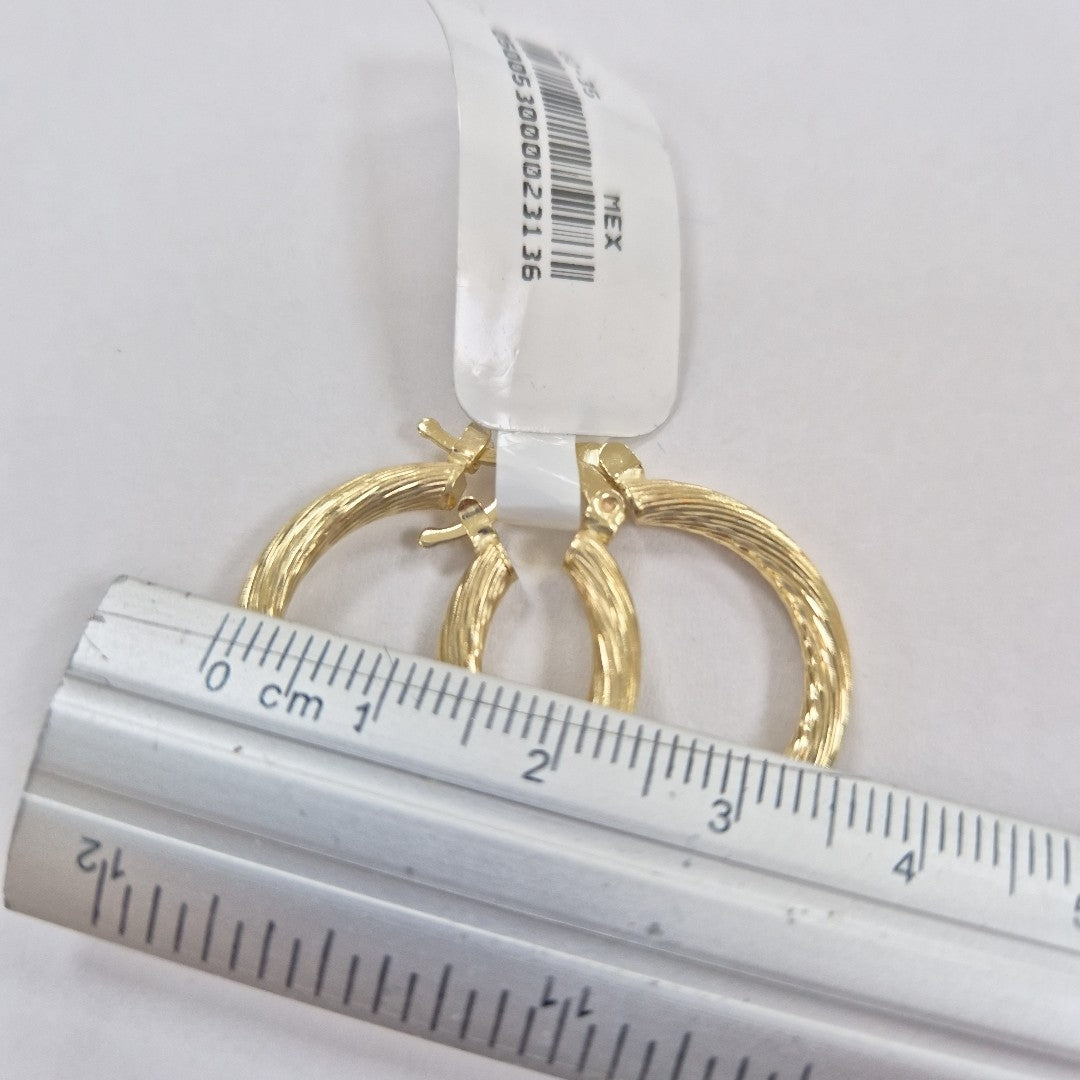 ARETES TEJIDO ARRACADAS ASTRIADAS 14K 2.8 GR (NUEVO)