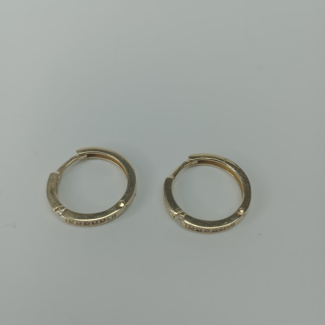 ARETES ARRACADAS LISAS 14K 2.3 GR (NUEVO)
