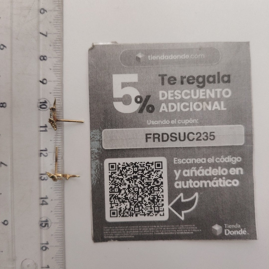 ARETES PAR ORO 10 K 1,00 GRMS (SEMINUEVO)