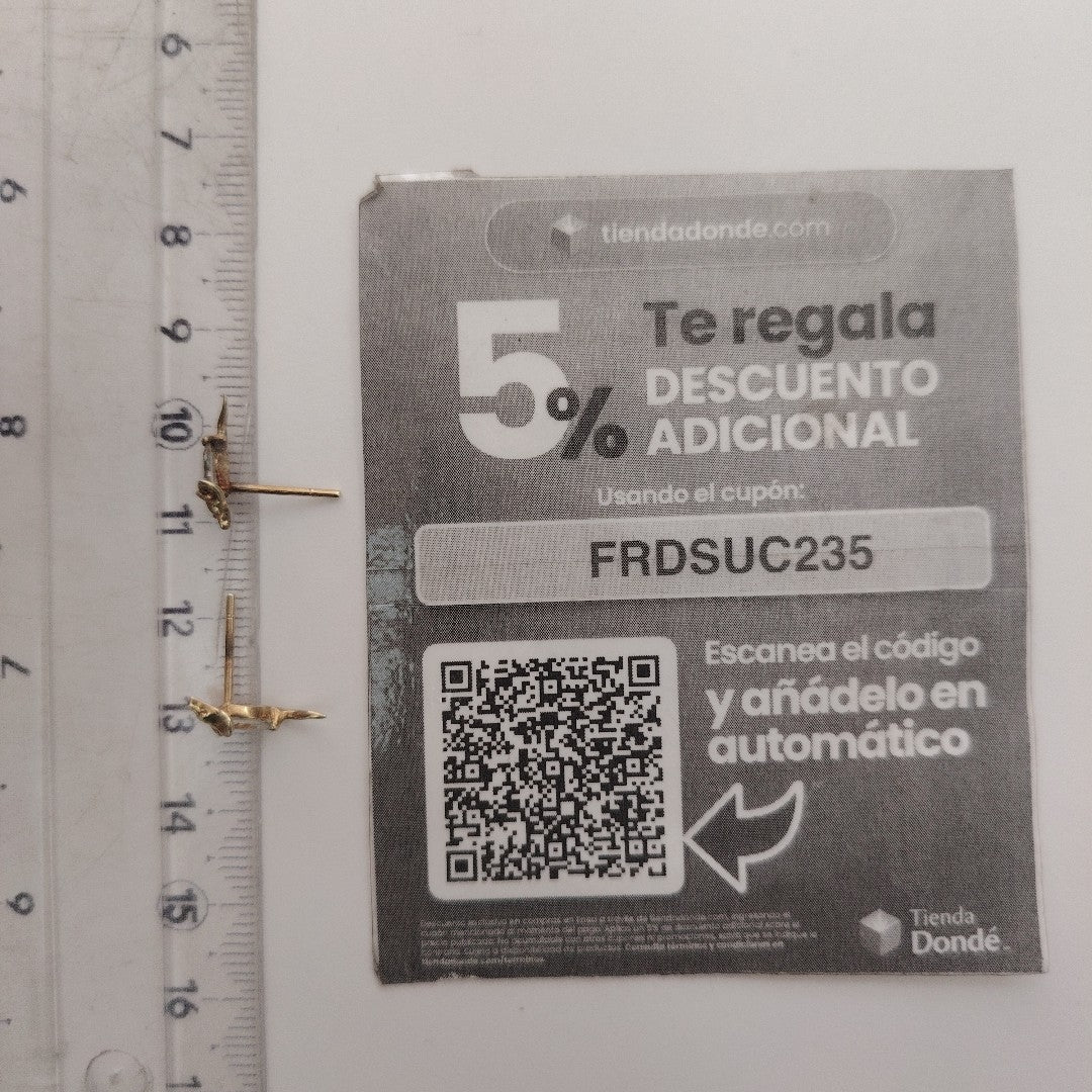 ARETES PAR ORO 10 K 1,00 GRMS (SEMINUEVO)