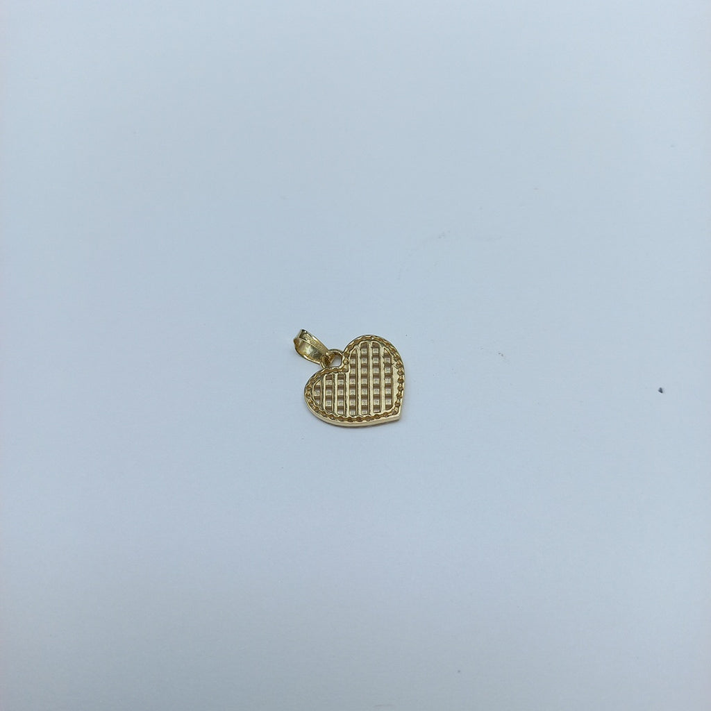 DIJE TEJIDO CORAZON CON CERCO DE CIRCONIAS 14K 1.2 GR (NUEVO)