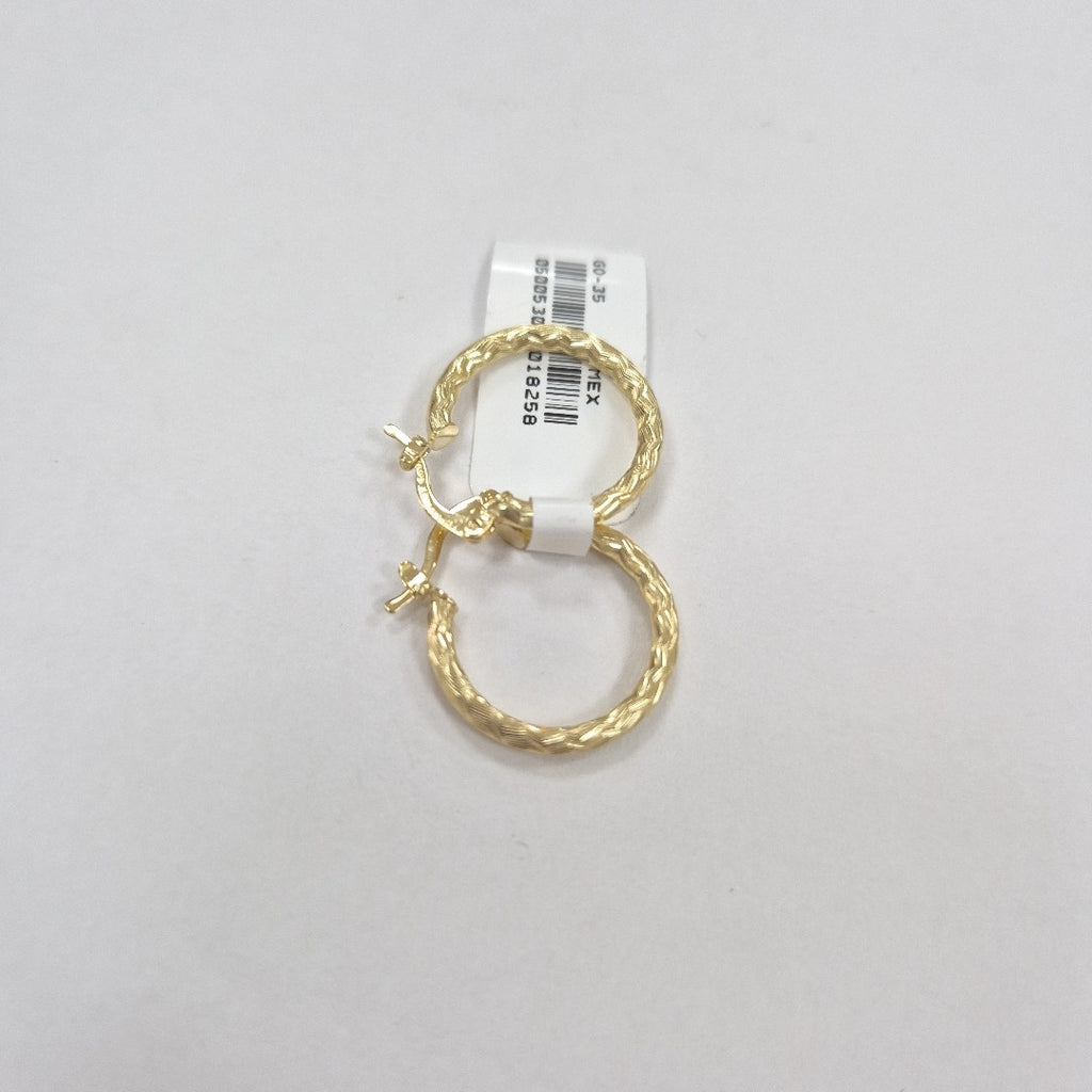 ARETES ARRACADAS LABRADAS 14K 2.1 GR (NUEVO)