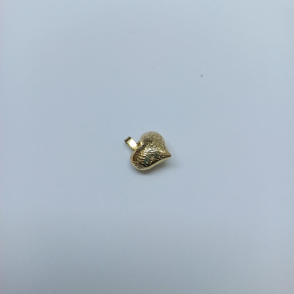 DIJE TEJIDO CORAZON LABRADO 14K 1 GR (NUEVO)