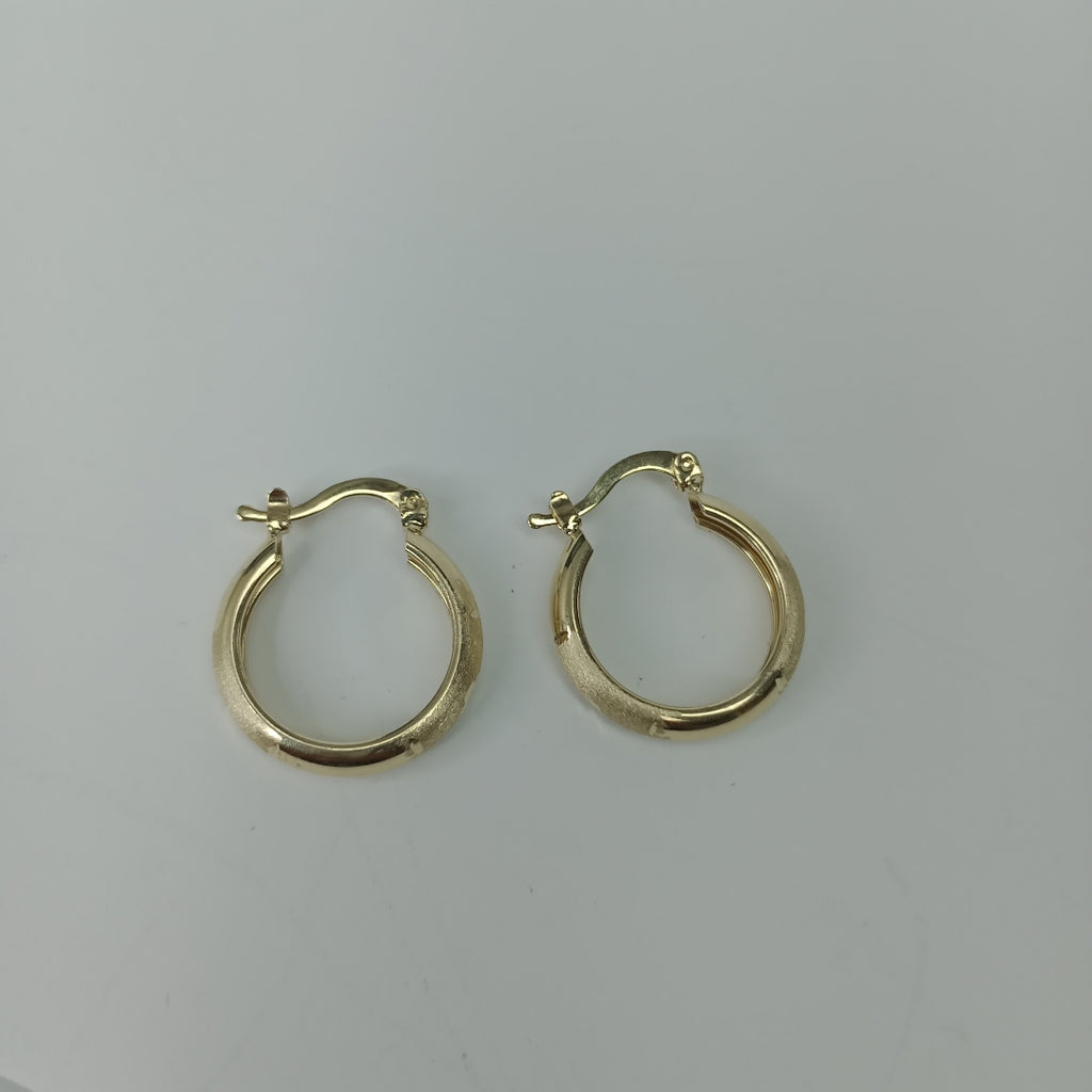 ARETES TEJIDO ARRACADA SATINADA 14K 2.5 GR (NUEVO)
