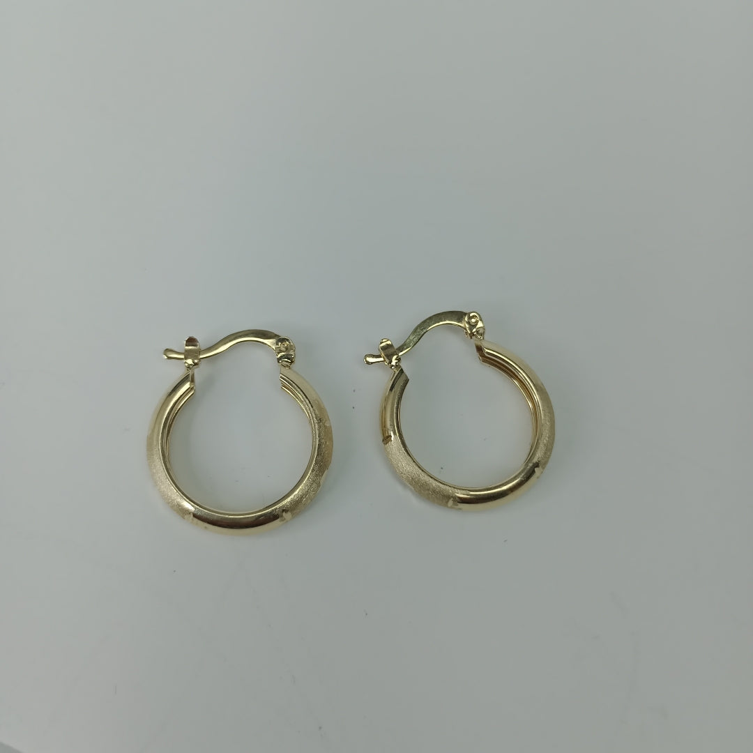 ARETES TEJIDO ARRACADA SATINADA 14K 2.5 GR (NUEVO)