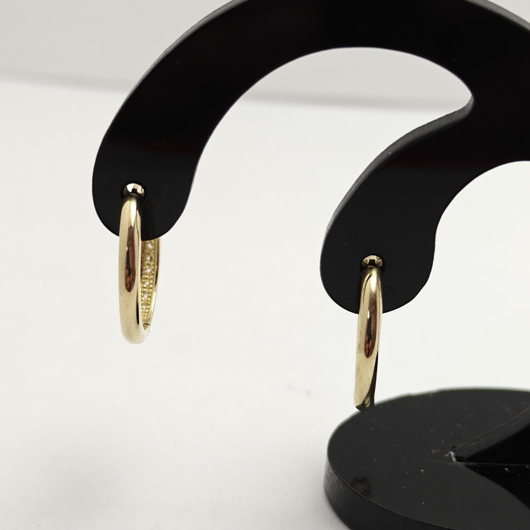 ARETES HUGGIES C CIRCONIA 14K 1.7 GR (NUEVO)