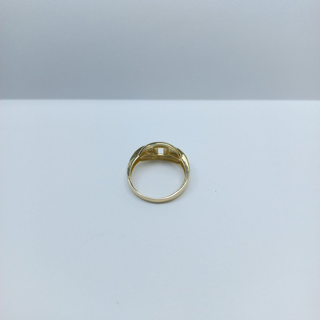 ANILLO ANILLITO C CIRCONIAS 10K 8.5 TALLA 2.7 GR (NUEVO)