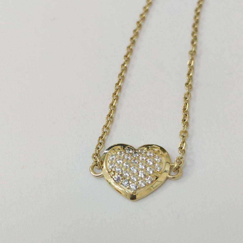 PULSERA TEJIDO ESPECIAL C CORAZON CIRCONIAS 14K 18 CM 2.1 GR (NUEVO)