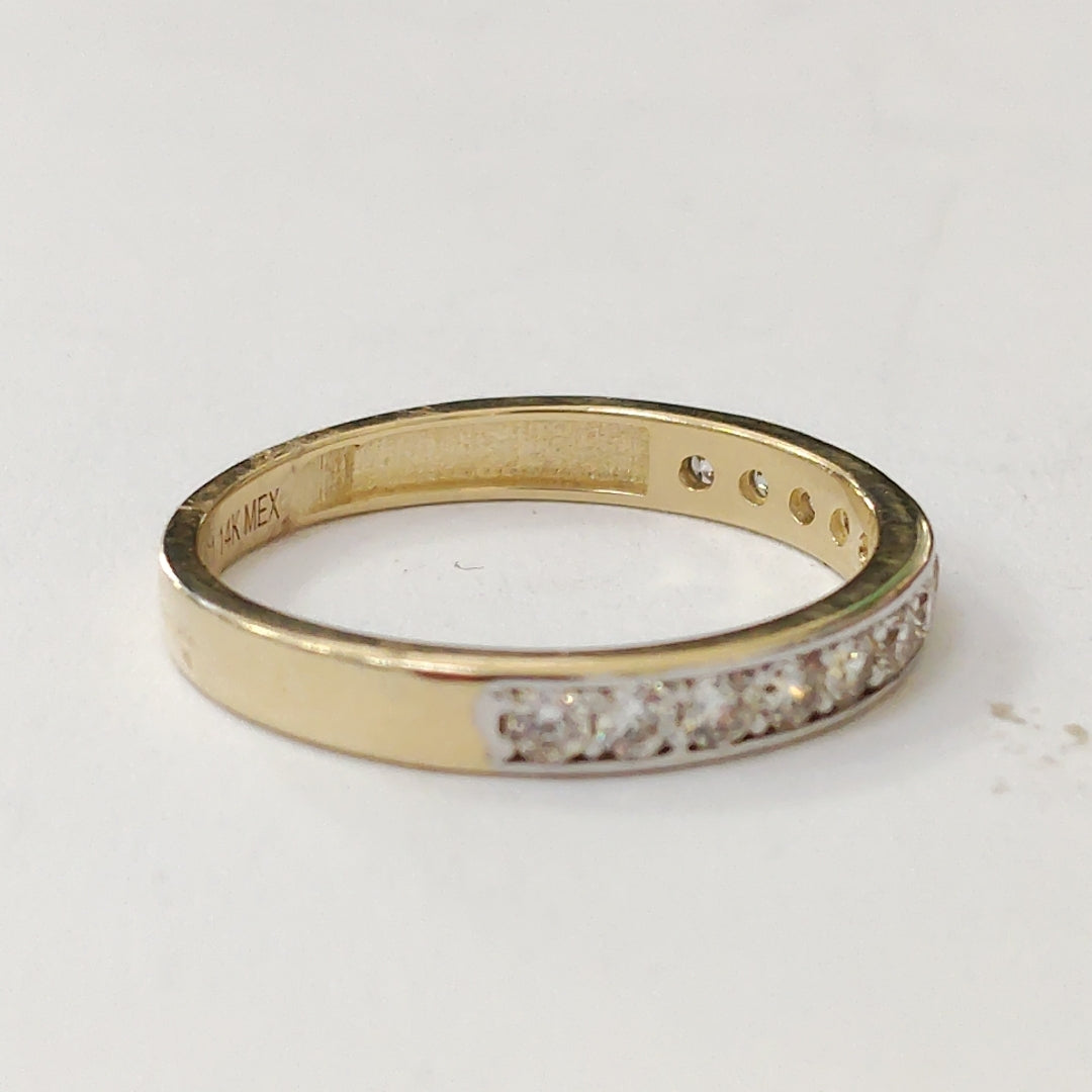 ANILLO ANILLITO C CIRCONIAS 14K 7 TALLA 2 GR (NUEVO)
