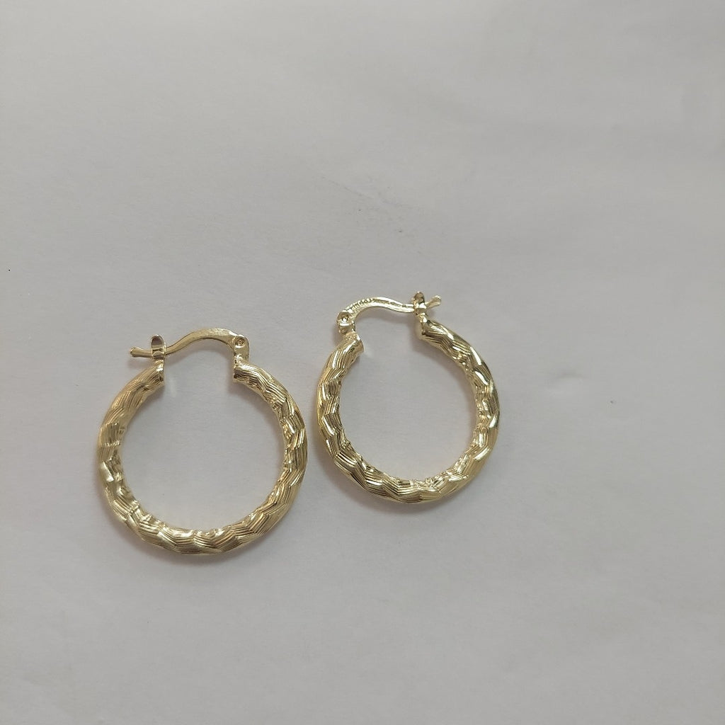 ARETES TEJIDO ARRACADA LABRADA 14K 2.6 GR (NUEVO)