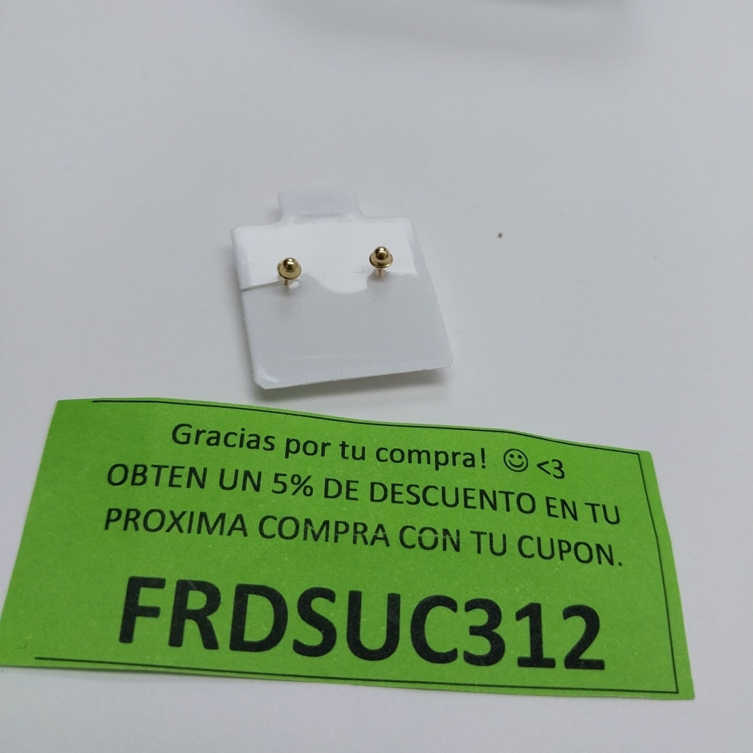 BROQUELES BROQUEL FIG TAPON REDONDO 14K 0.1408 GR (NUEVO)