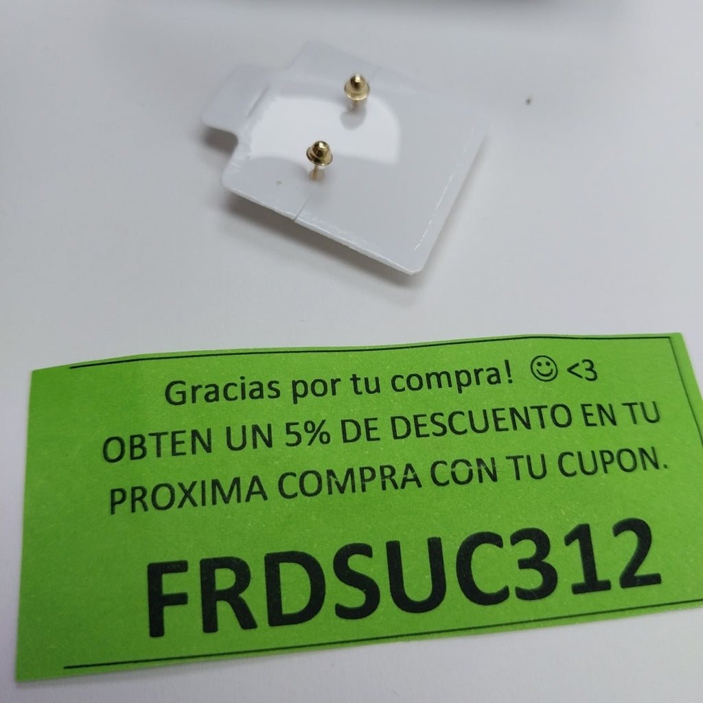 BROQUELES BROQUEL FIG COLIBRI ESMALTE VERDE 14K 0.2138 GR (NUEVO)
