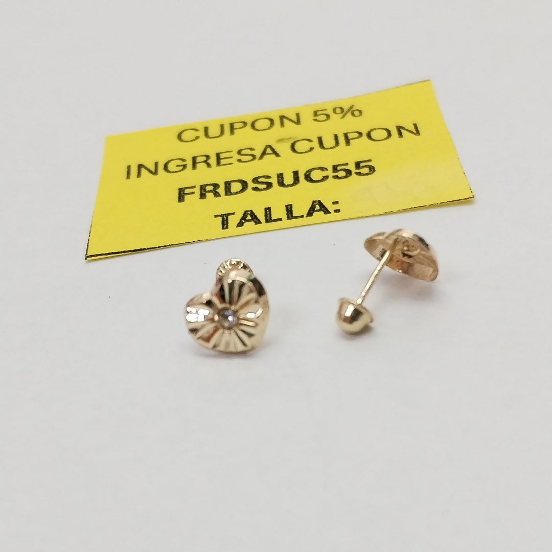 BROQUELES BROQUEL FIG CORAZON C CIRCONIA 14K 0.2603 GR (NUEVO)