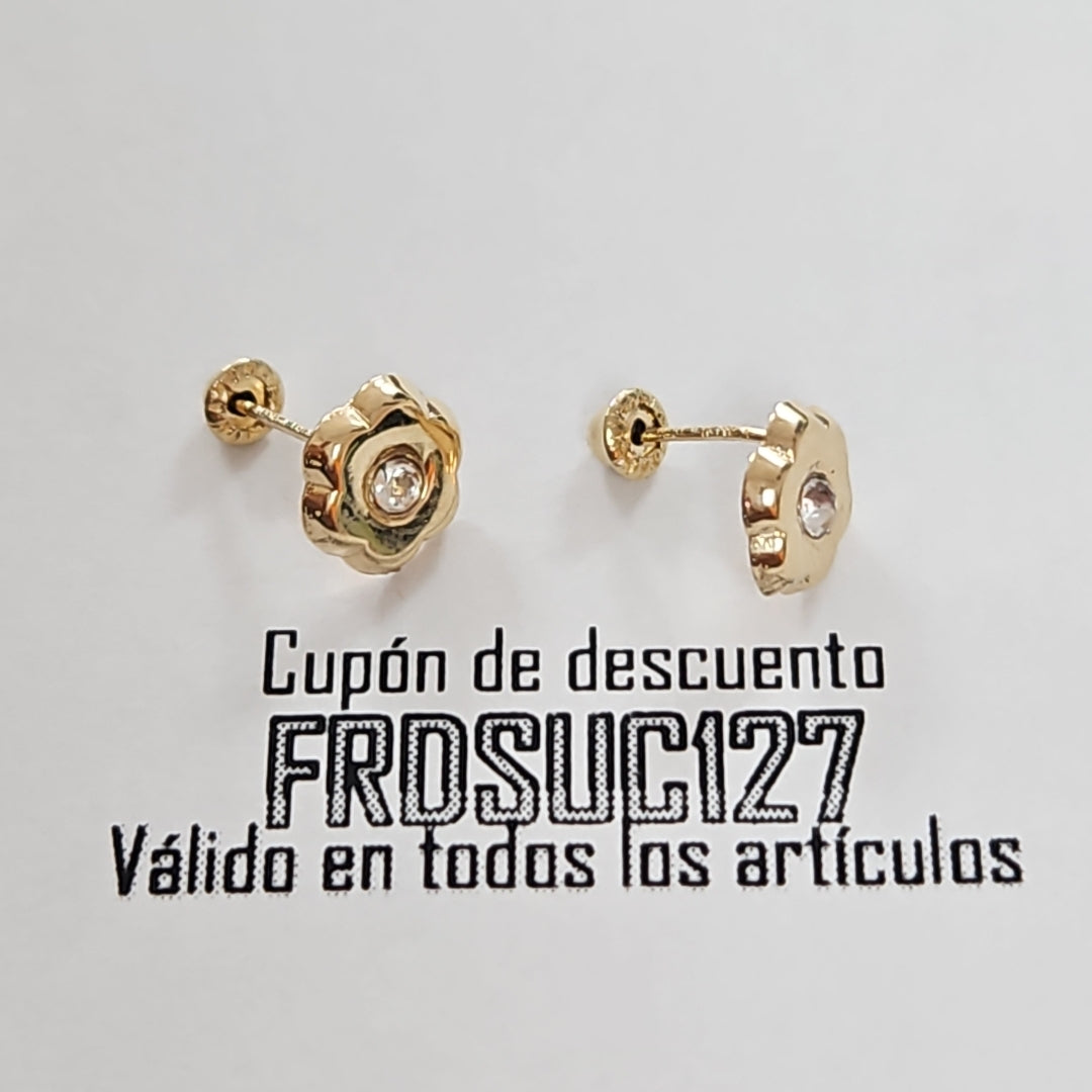 BROQUELES BROQUEL FIG FLOR C CIRCONIA 14K 0.2581 GR (NUEVO)