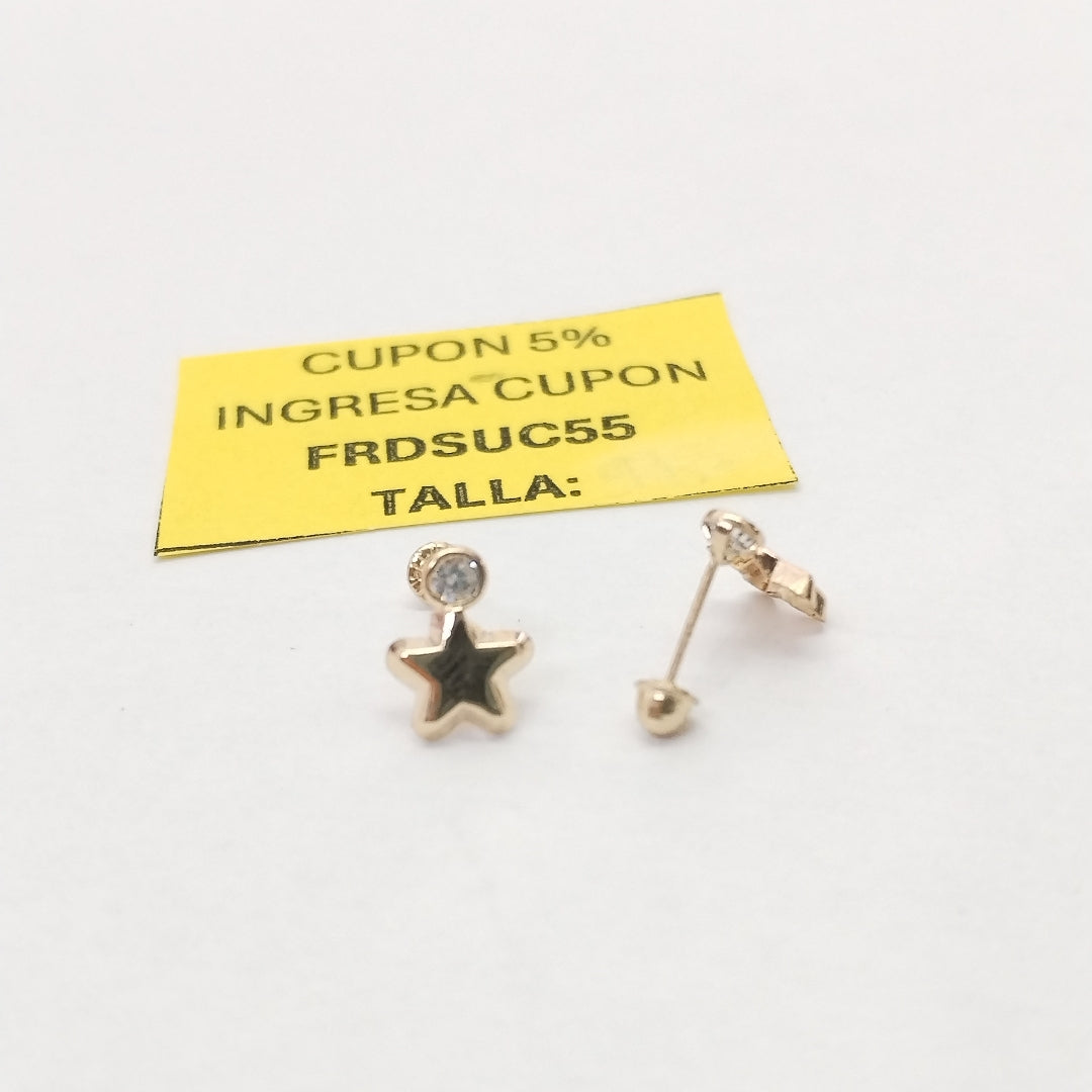 BROQUELES BROQUEL FIG ESTRELLA C CIRCONIA 14K 0.2603 GR (NUEVO)