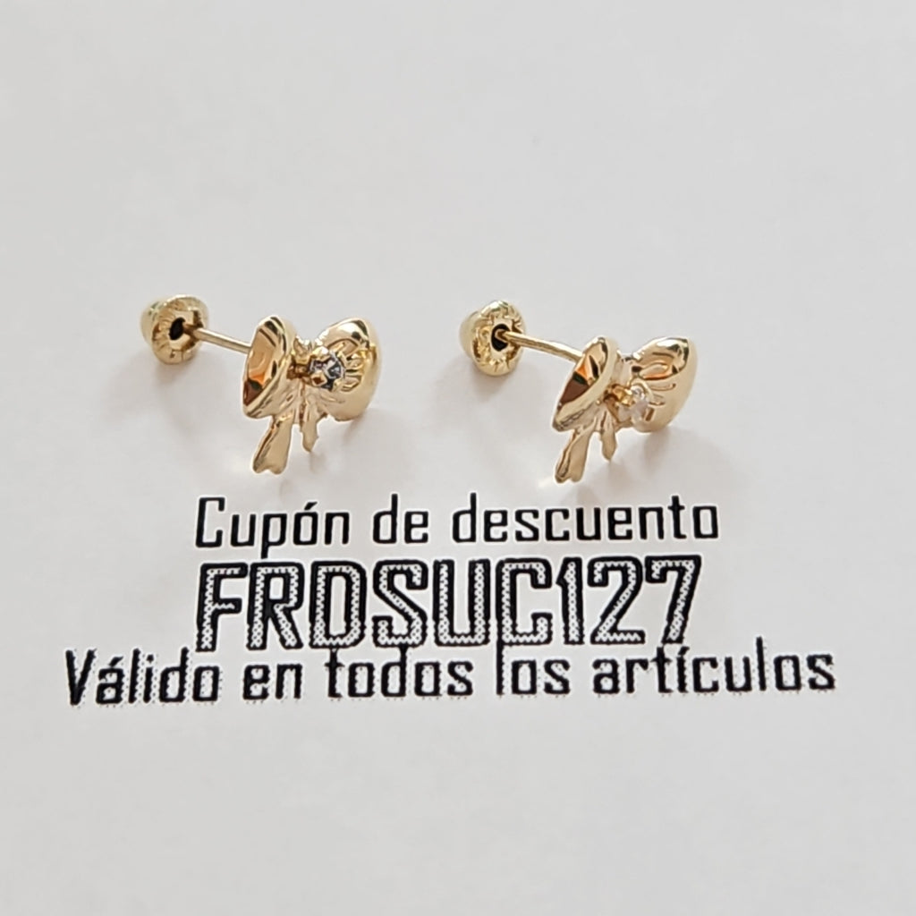 BROQUELES BROQUEL FIG MOÑO C CIRCONIA 14K 0.2441 GR (NUEVO)