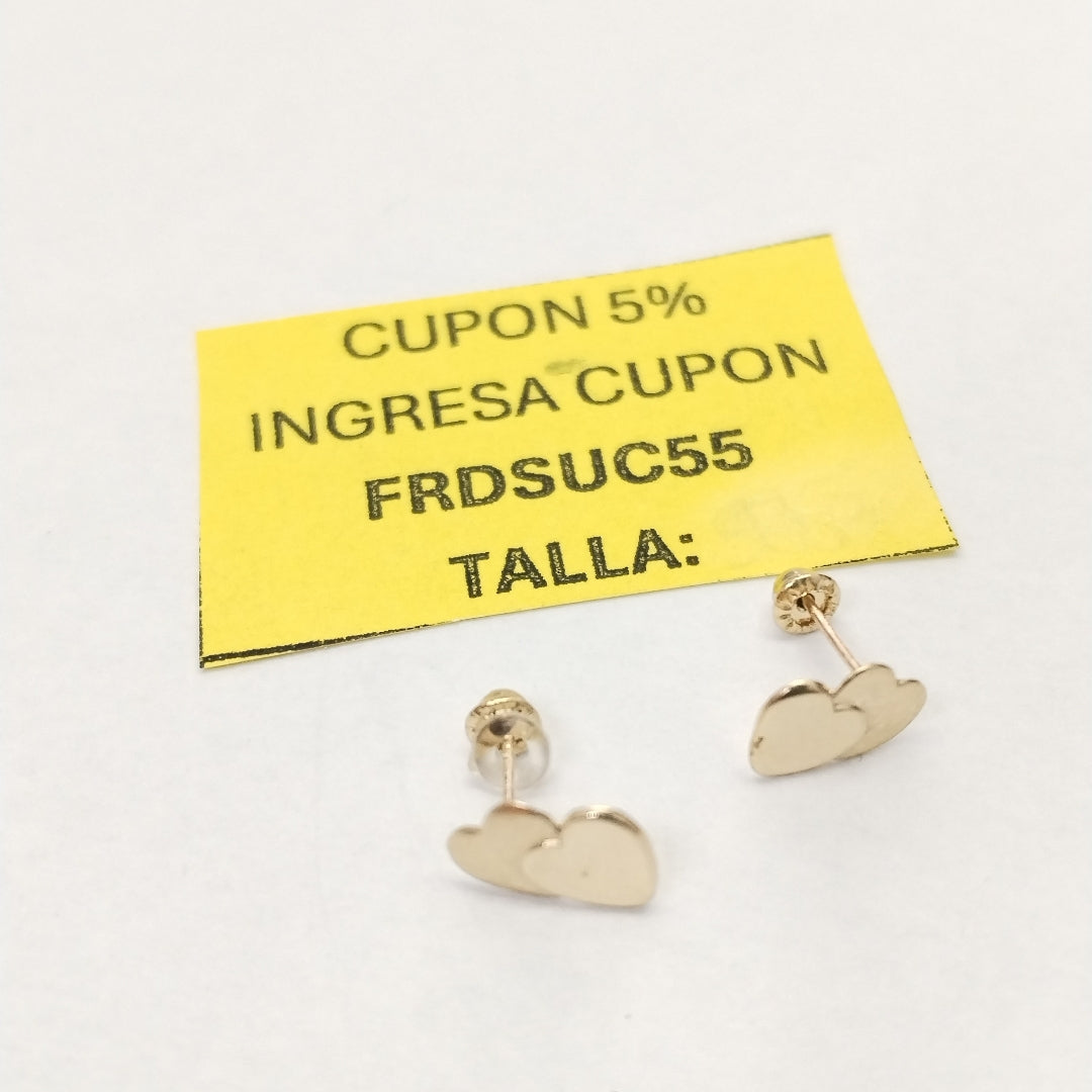 BROQUELES BROQUEL CORAZON DOBLE 14K 0.2171 GR (NUEVO)