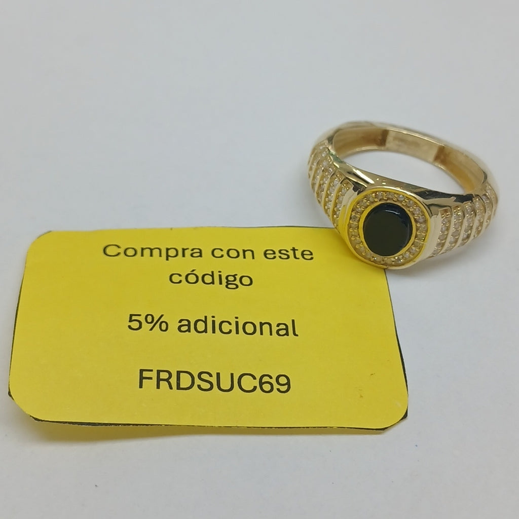 ANILLOS C ONIX Y CIRCONIAS 14K TALLA 11 5.4 GR (NUEVO)